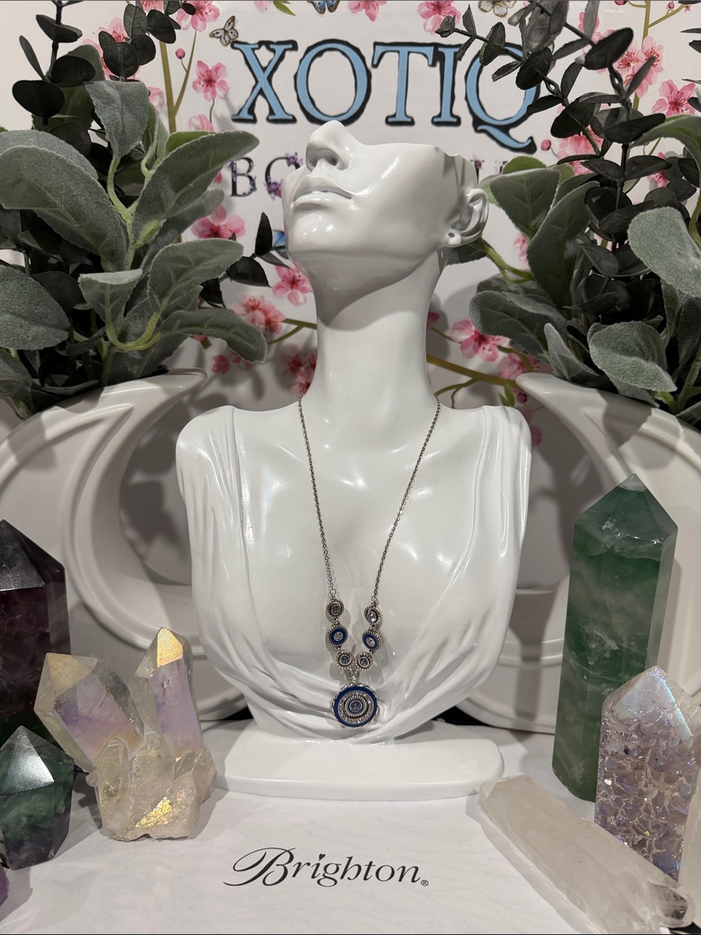 🩵 BRIGHTON Eclipse HALO TANZANITE PURPLE BLUE SWAROVSKI CRYST SLVR NECKLACE!